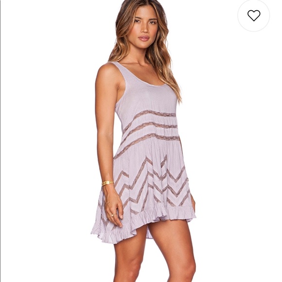 Free People Dresses & Skirts - Free People Voile Lace Trapeze slip dress Lavender